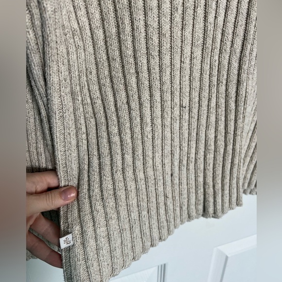 Lauren Ralph Lauren Oatmeal Silk Blend Ribbed Sweater - Picture 3 of 4